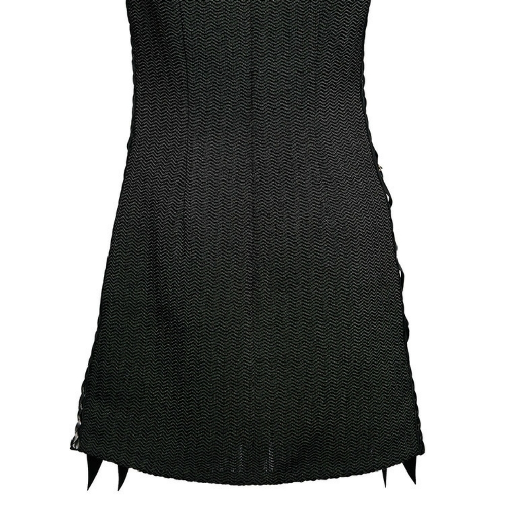 Magda Butrym Dress Campinas Leather Mini Sz 6 Grunge Punk 90s Y2K Whimsigoth‎ - Picture 6 of 7